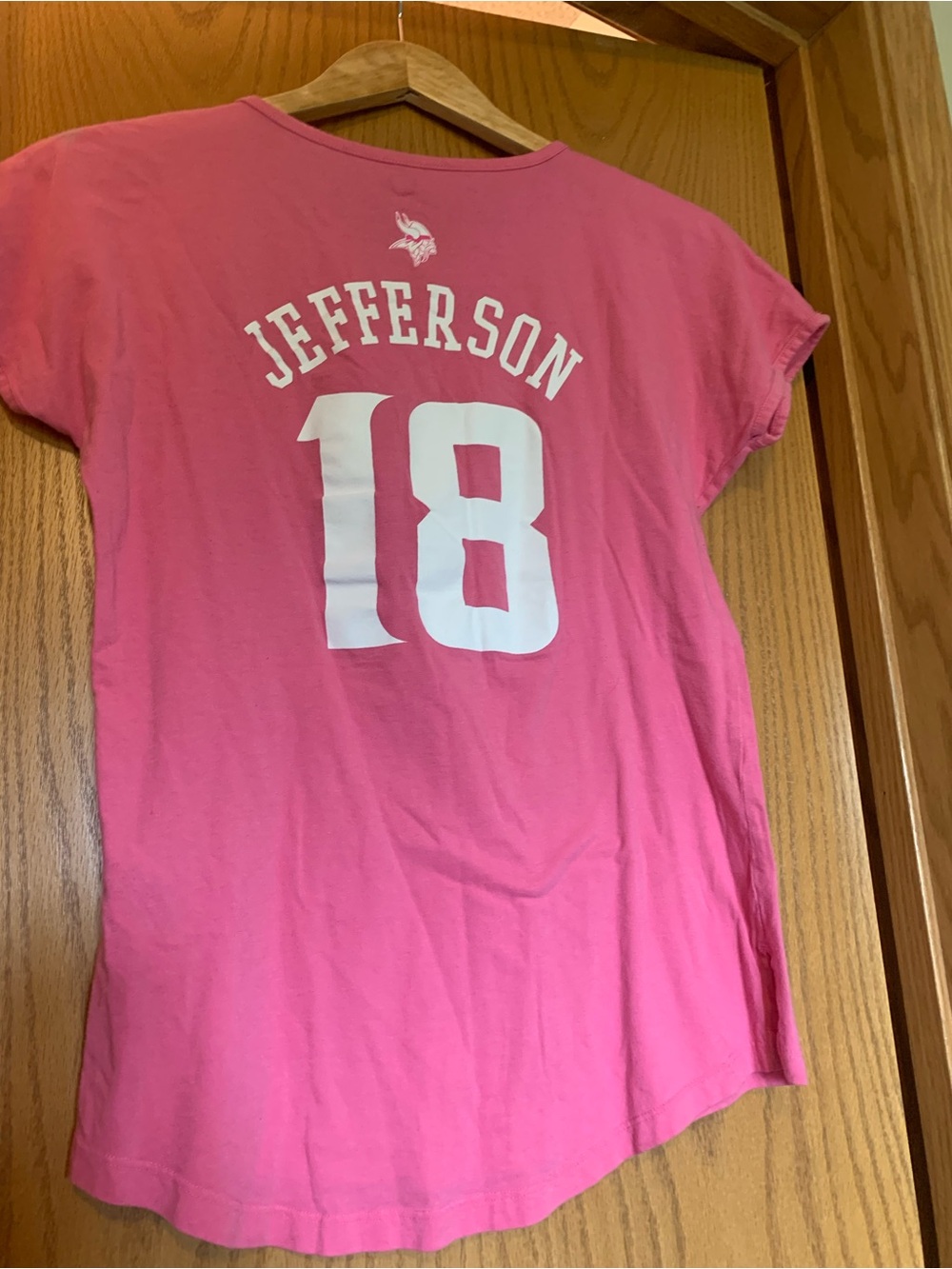 NFL Kids Pink Jefferson #18 Short Sleeve Tee